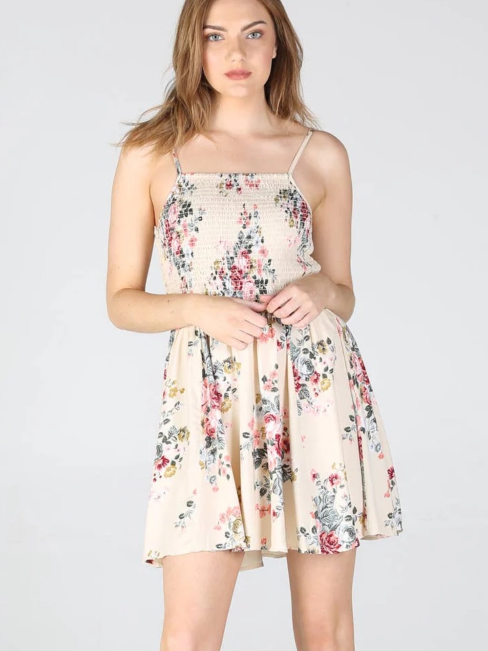 Angie Smocked Spaghetti-Strap Sundress